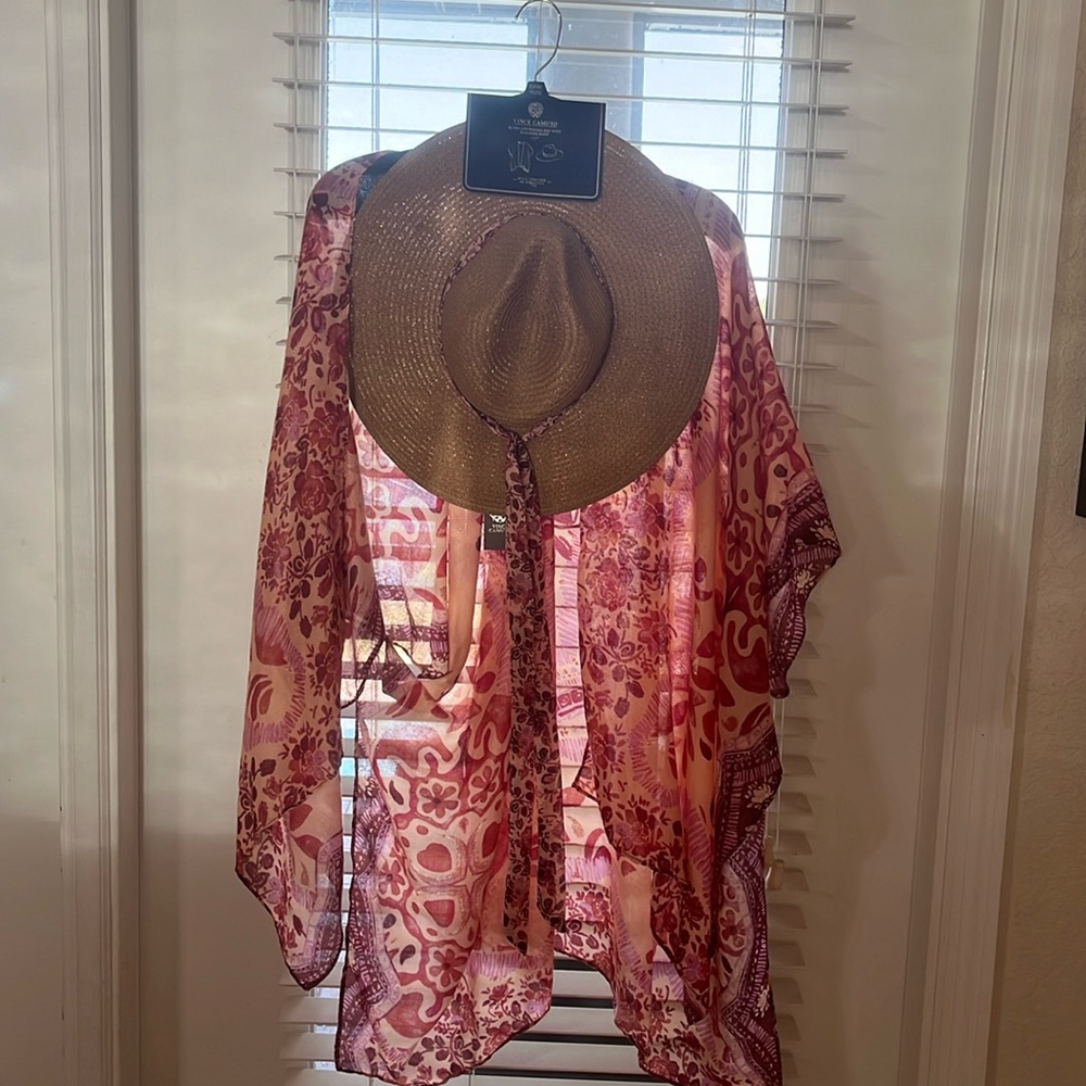 Vince Camino Beach Cover up and straw sum hat